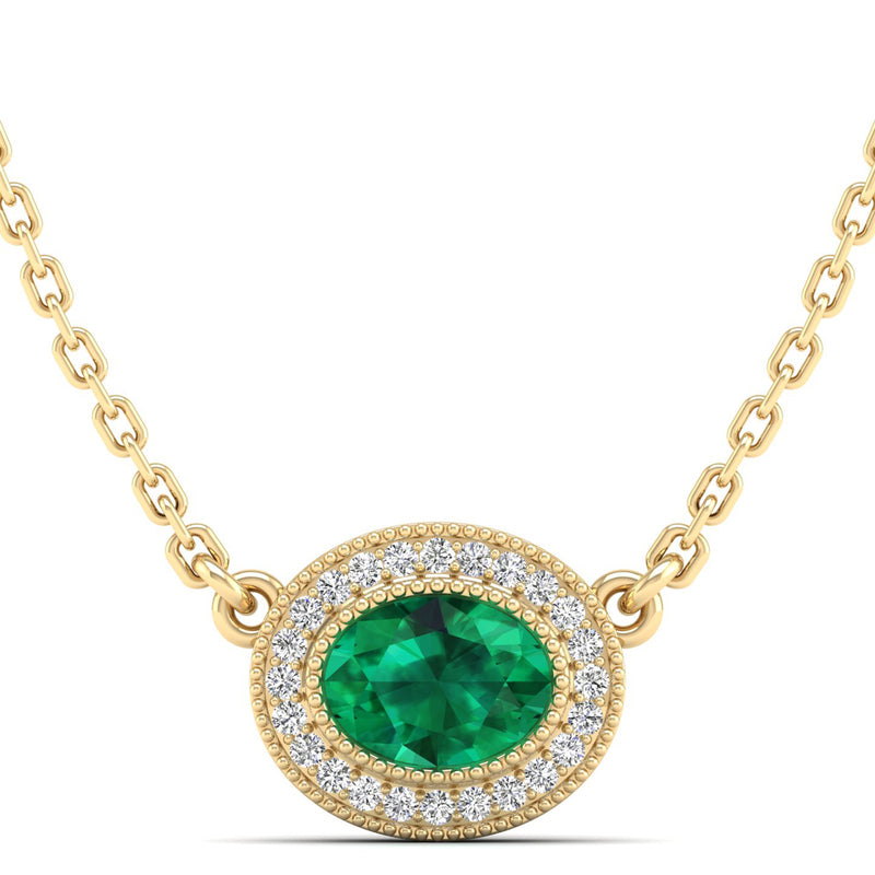 14K Yellow Gold - Emerald
