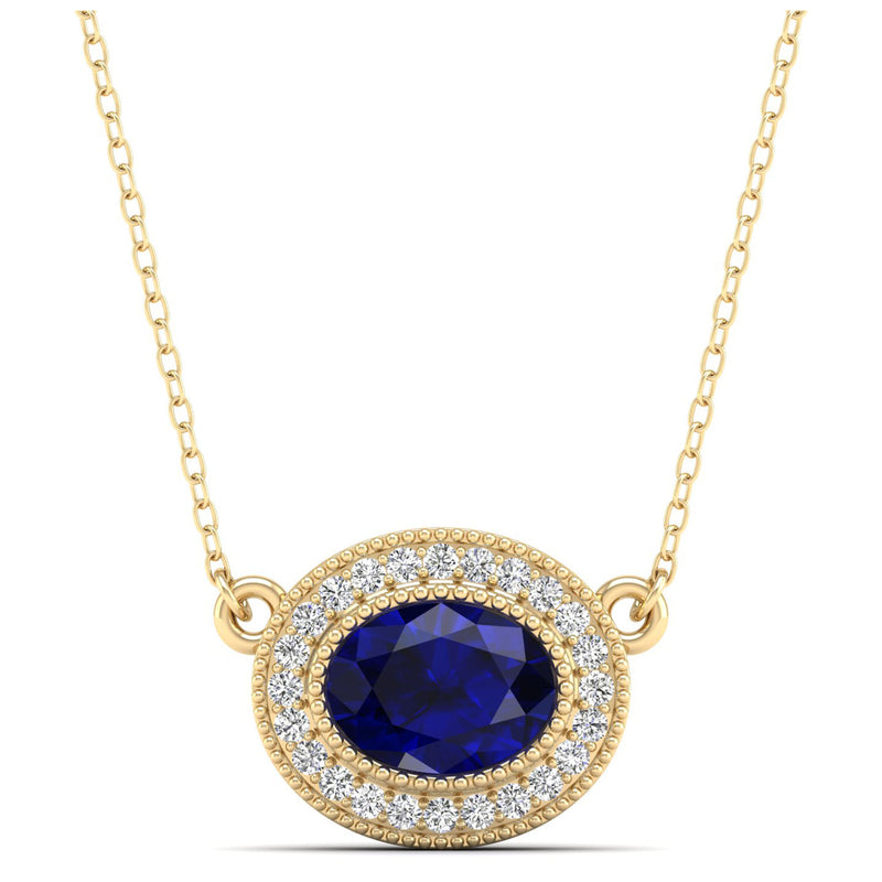14K Yellow Gold - Sapphire