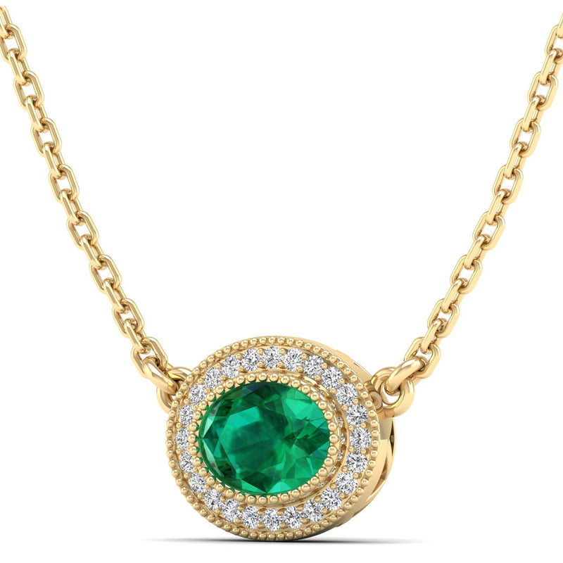 14K Yellow Gold - Emerald