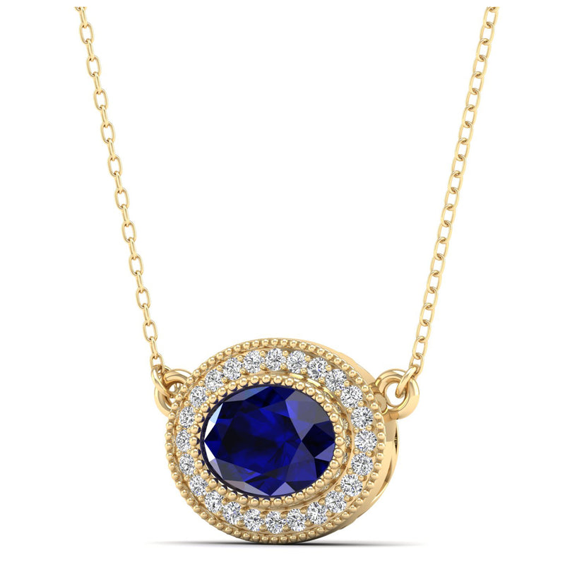 14K Yellow Gold - Sapphire