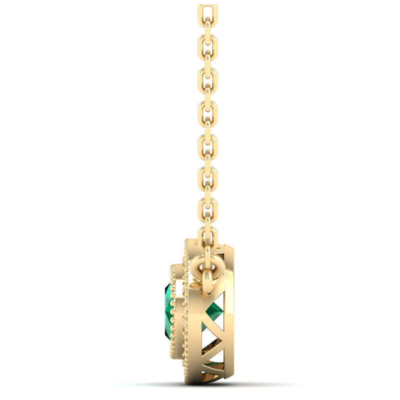 14K Yellow Gold - Emerald