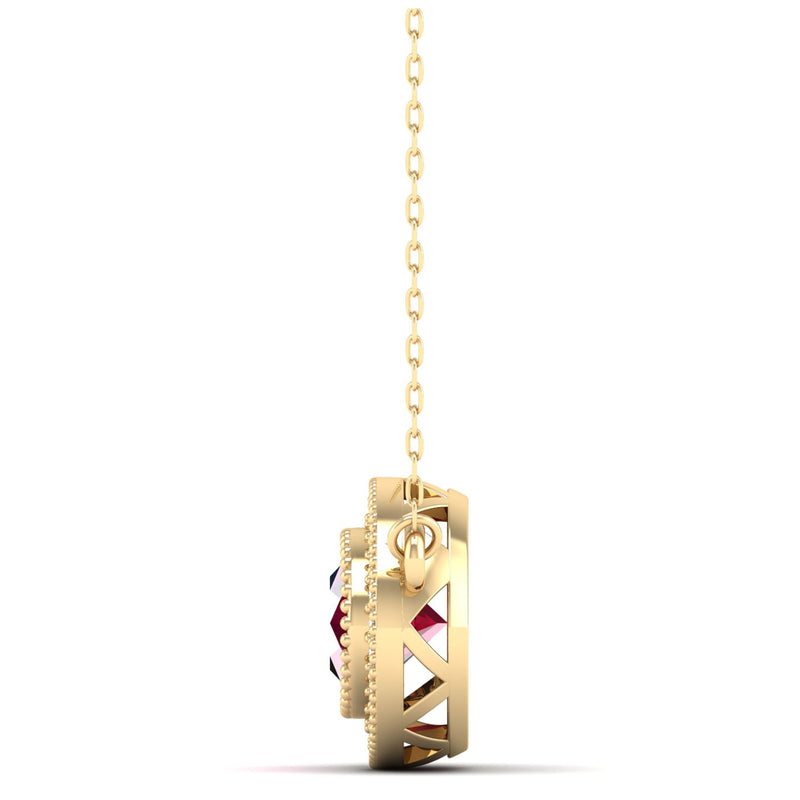14K Yellow Gold - Ruby