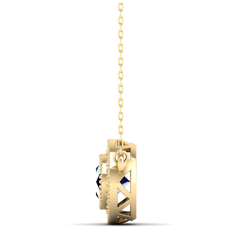 14K Yellow Gold - Sapphire