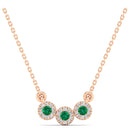14K Rose Gold - Emerald