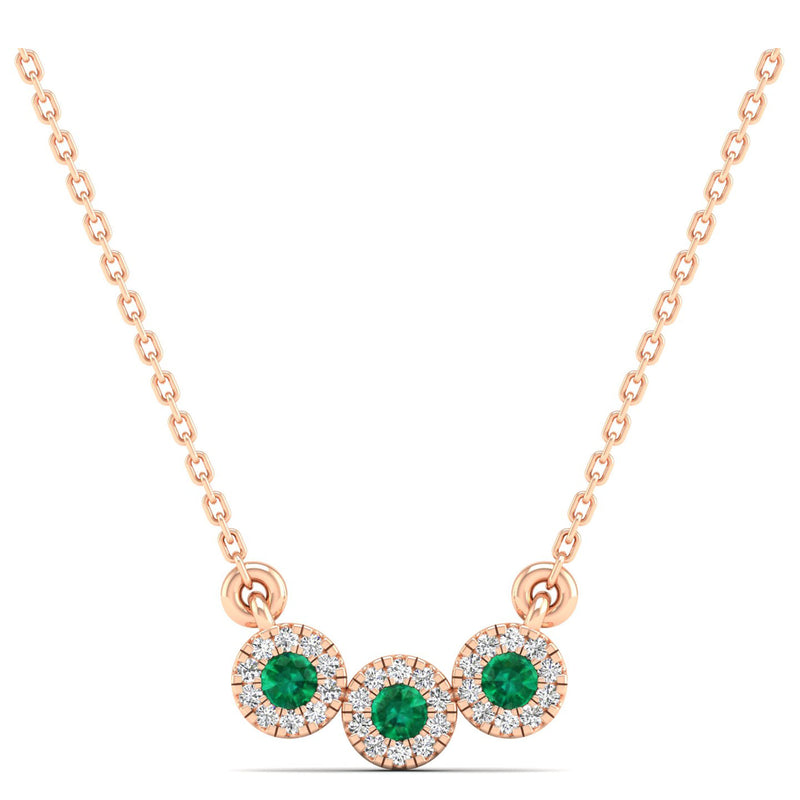 14K Rose Gold - Emerald