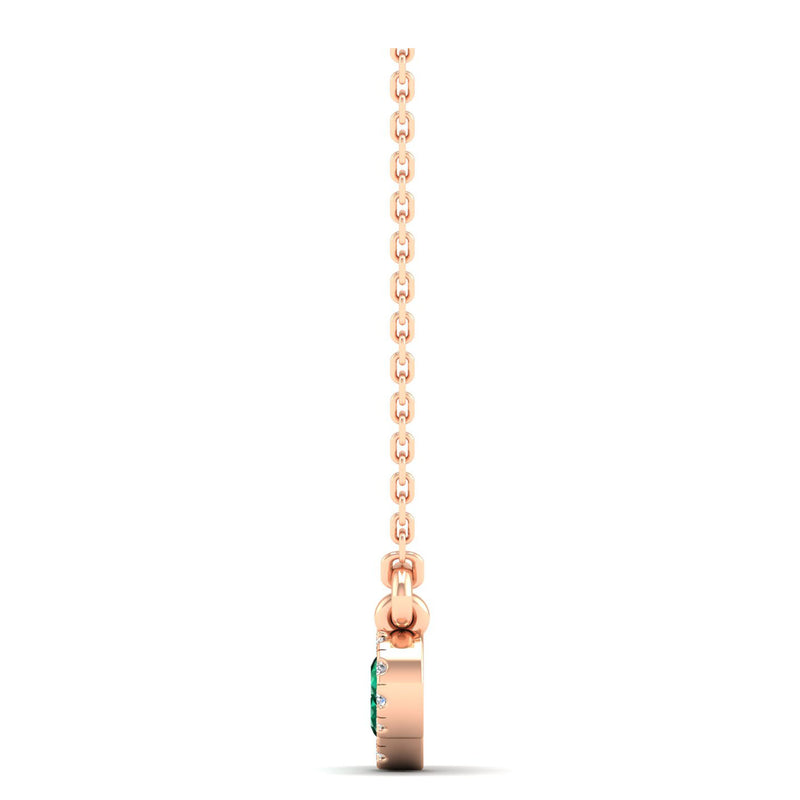 14K Rose Gold - Emerald