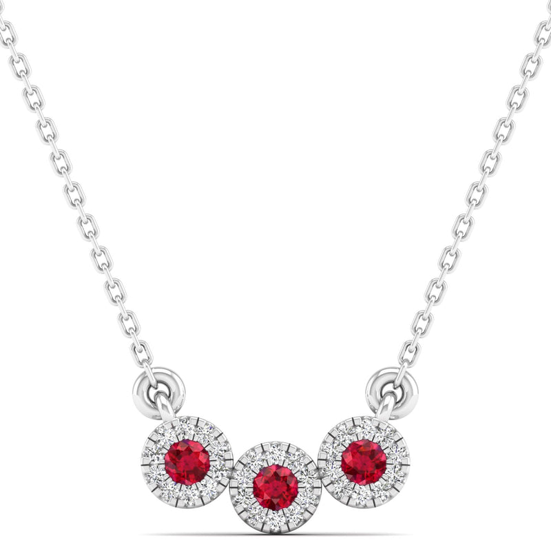 14K White Gold - Ruby