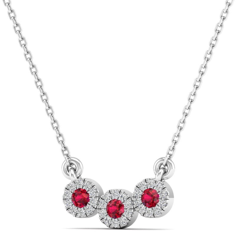 14K White Gold - Ruby