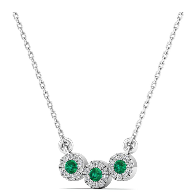 14K White Gold - Emerald