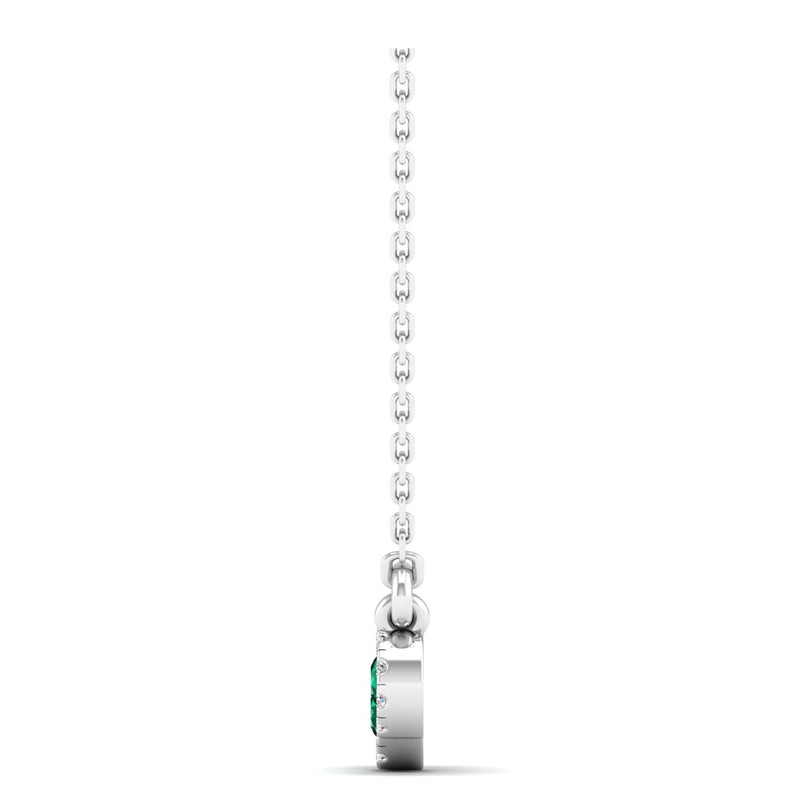 14K White Gold - Emerald