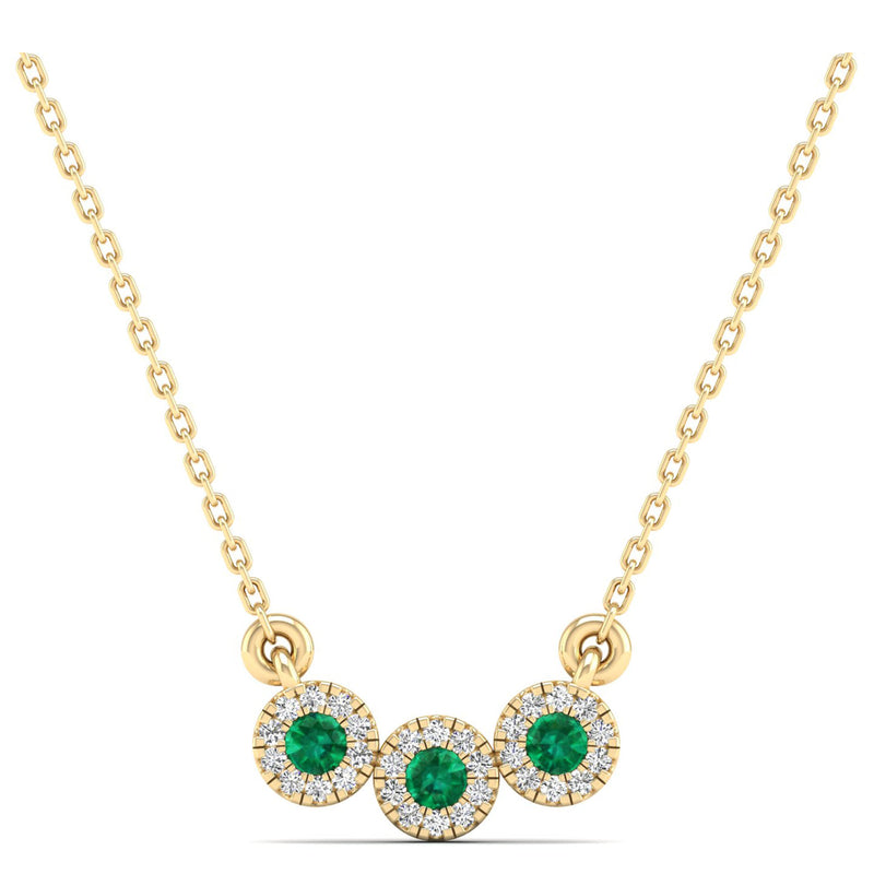 14K Yellow Gold - Emerald