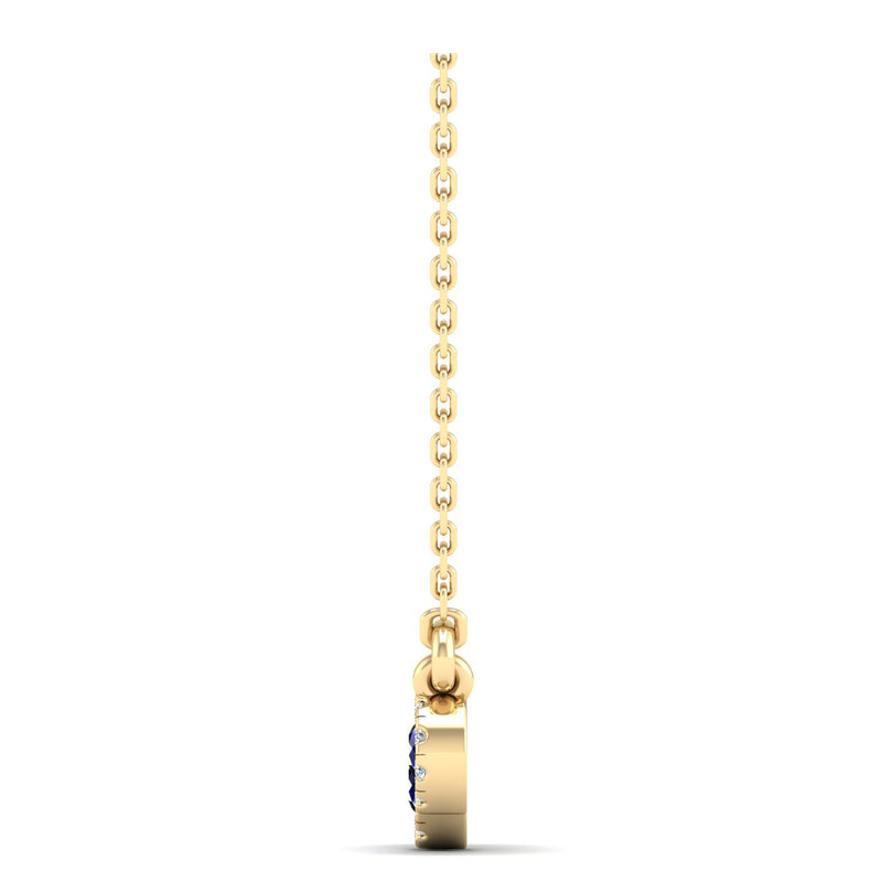 14K Yellow Gold - Sapphire