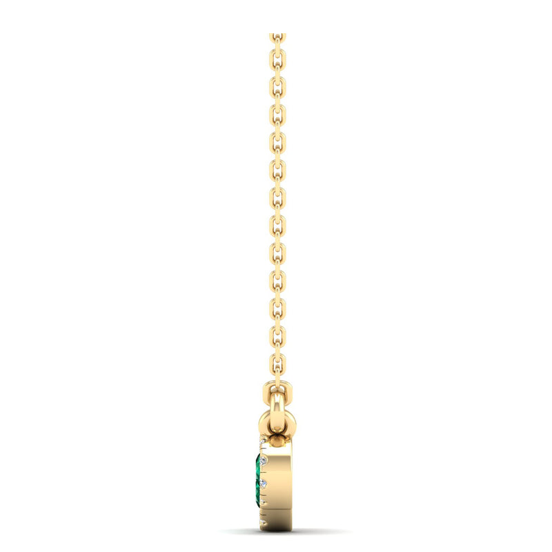 14K Yellow Gold - Emerald