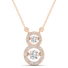 Stacked Halo Dancing Diamond Necklace - Milano