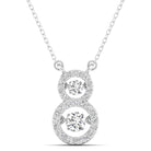 Stacked Halo Dancing Diamond Necklace - Milano
