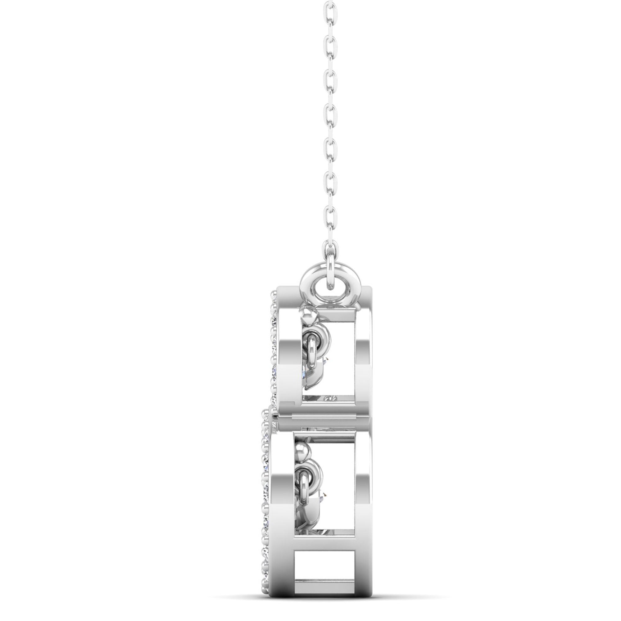 Stacked Halo Dancing Diamond Necklace - Milano
