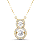 Stacked Halo Dancing Diamond Necklace - Milano