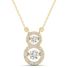 Stacked Halo Dancing Diamond Necklace - Milano