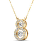 Stacked Halo Dancing Diamond Necklace - Milano