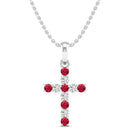 14K White Gold - Ruby