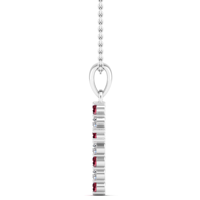14K White Gold - Ruby