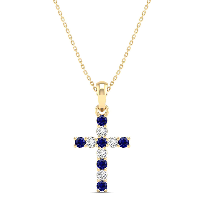 14K Yellow Gold - Sapphire