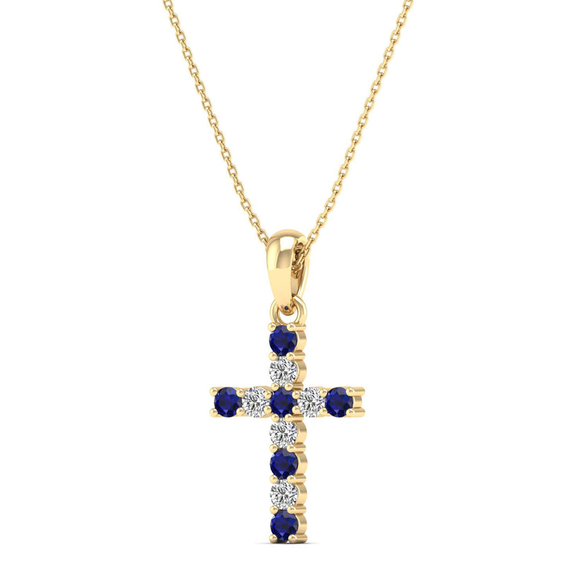 14K Yellow Gold - Sapphire