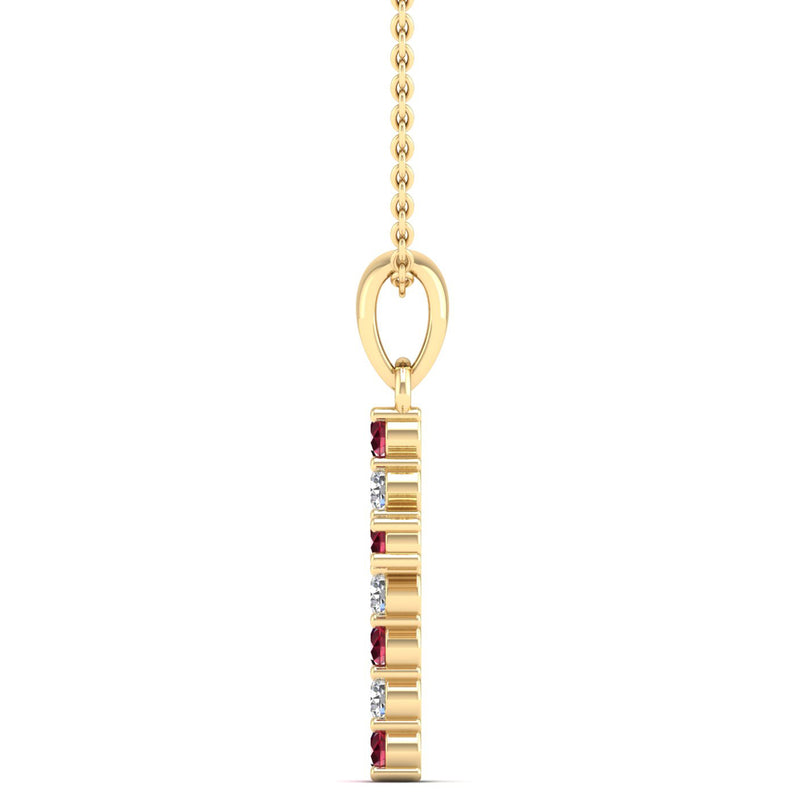14K Yellow Gold - Ruby