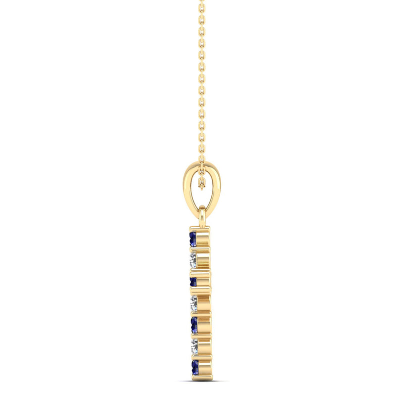 14K Yellow Gold - Sapphire