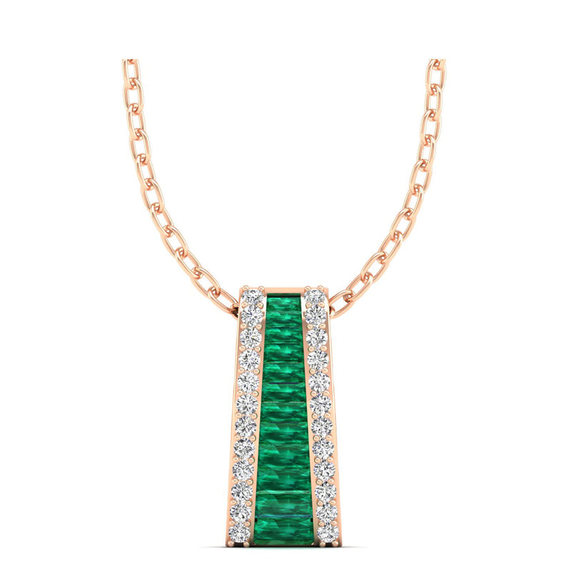 14K Rose Gold - Emerald