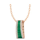 14K Rose Gold - Emerald