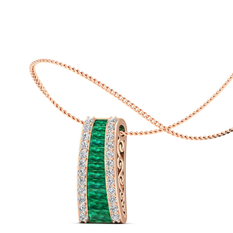14K Rose Gold - Emerald