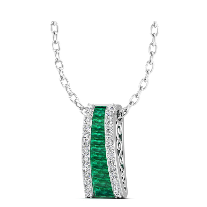 14K White Gold - Emerald