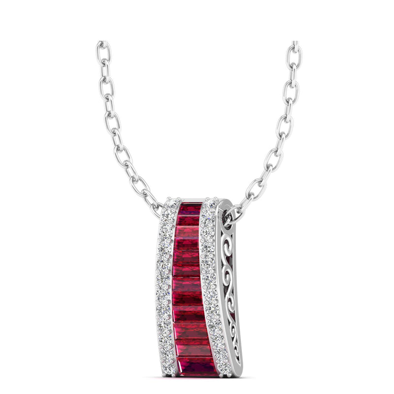 14K White Gold - Ruby