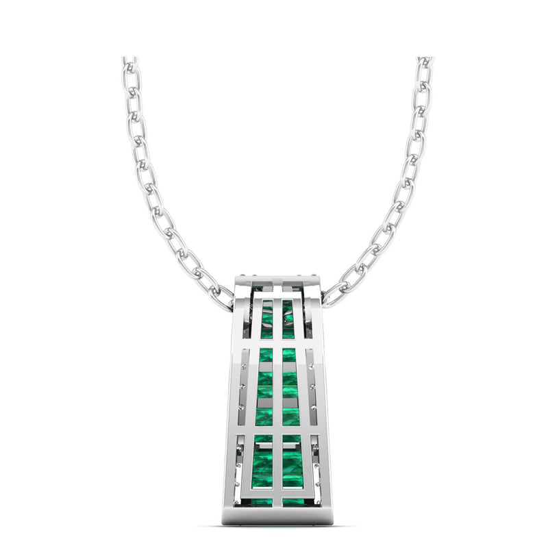 14K White Gold - Emerald