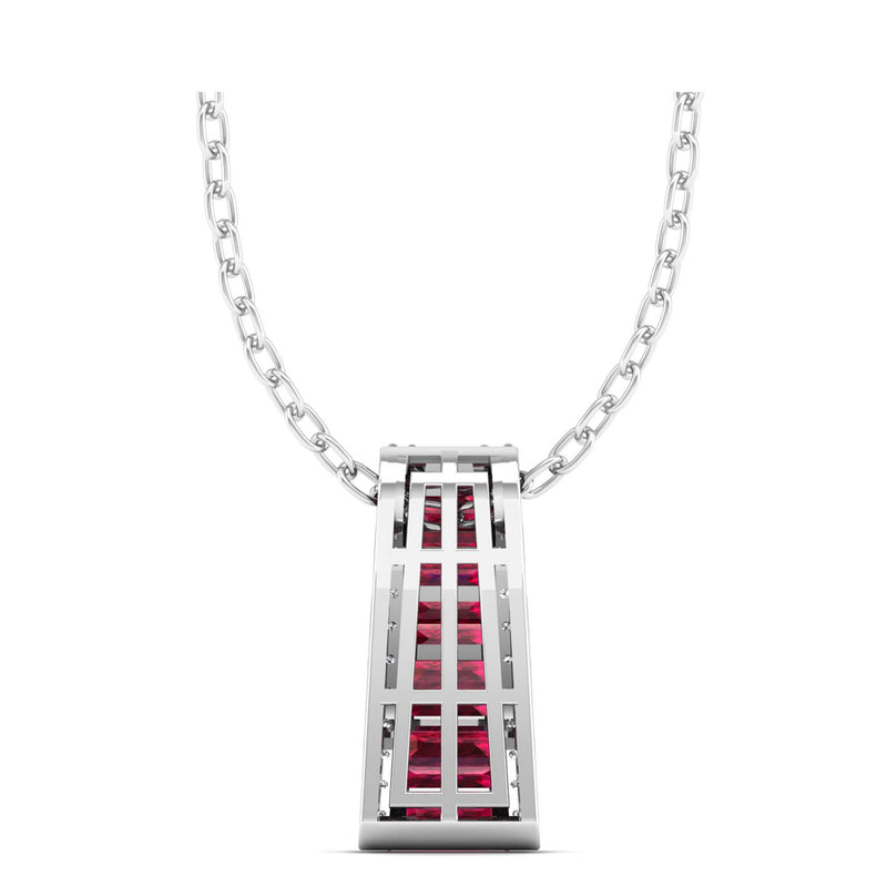 14K White Gold - Ruby