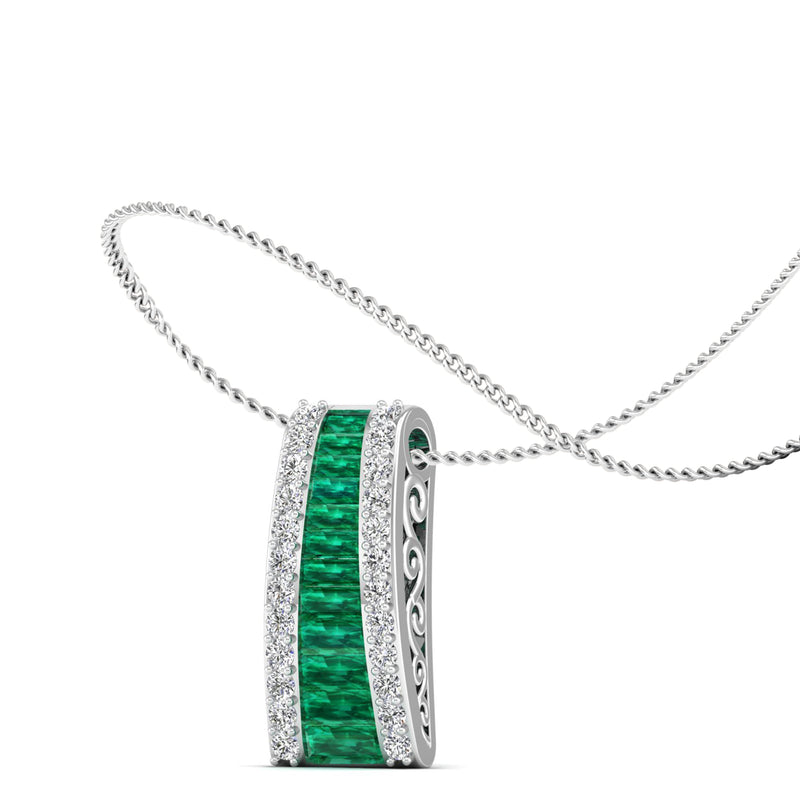 14K White Gold - Emerald
