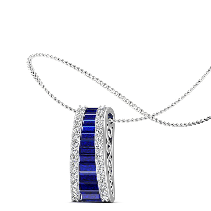 14K White Gold - Sapphire