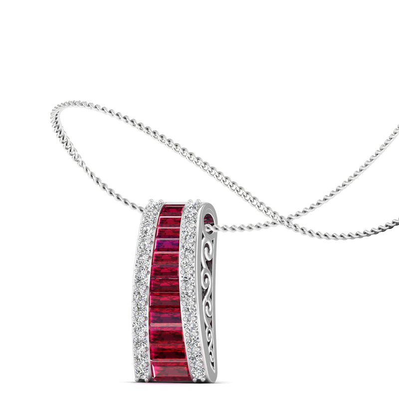 14K White Gold - Ruby