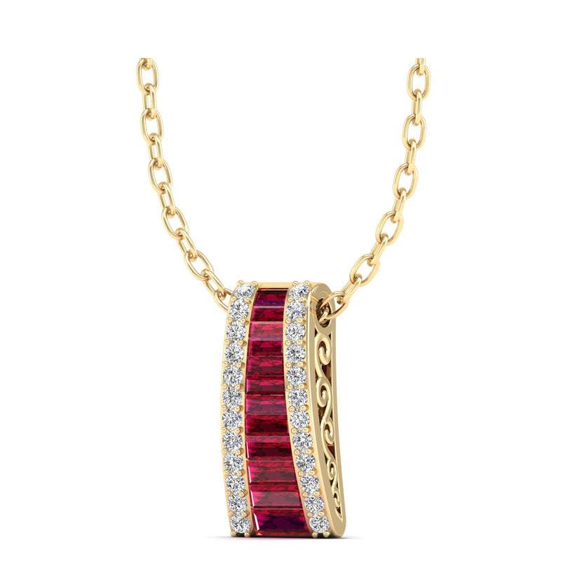 14K Yellow Gold - Ruby