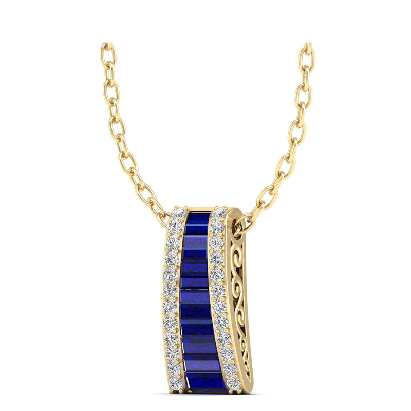 14K Yellow Gold - Sapphire