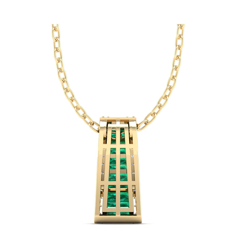 14K Yellow Gold - Emerald