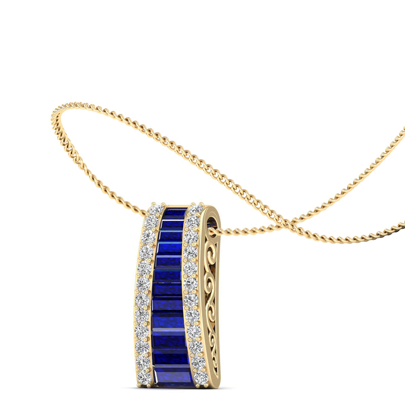 14K Yellow Gold - Sapphire