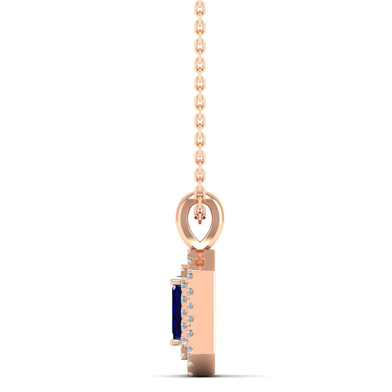 14K Rose Gold - Sapphire