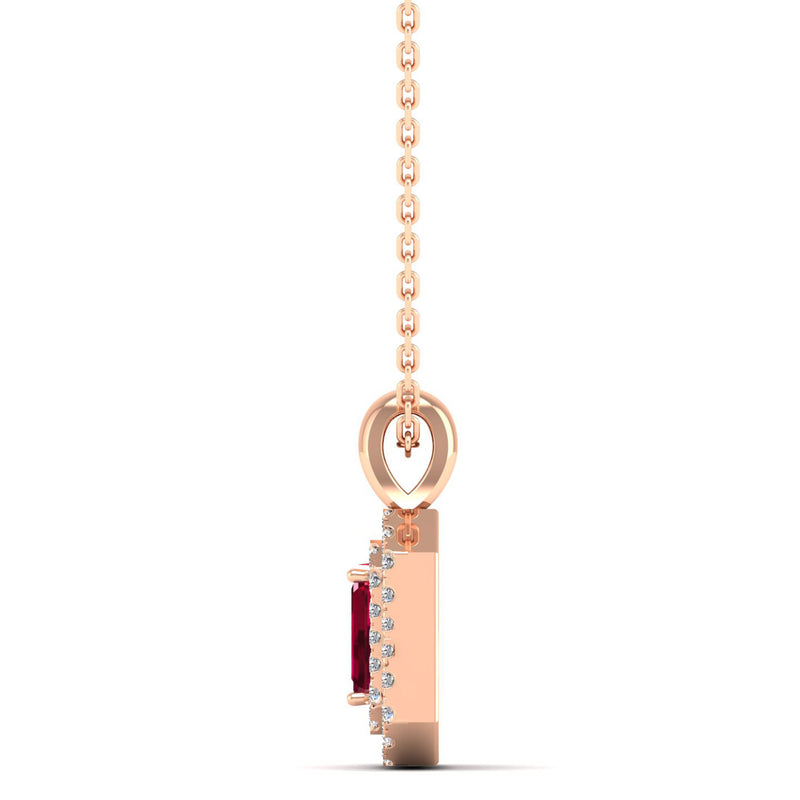 14K Rose Gold - Ruby