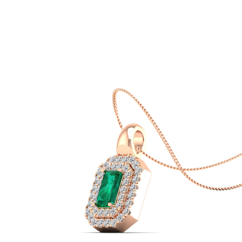 14K Rose Gold - Emerald