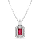 14K White Gold - Ruby