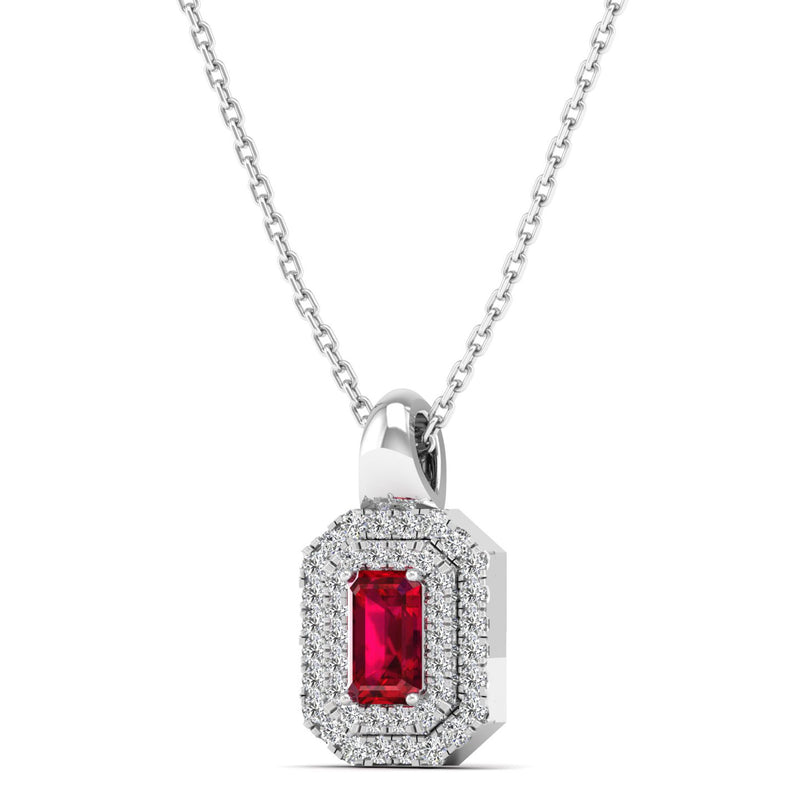 14K White Gold - Ruby