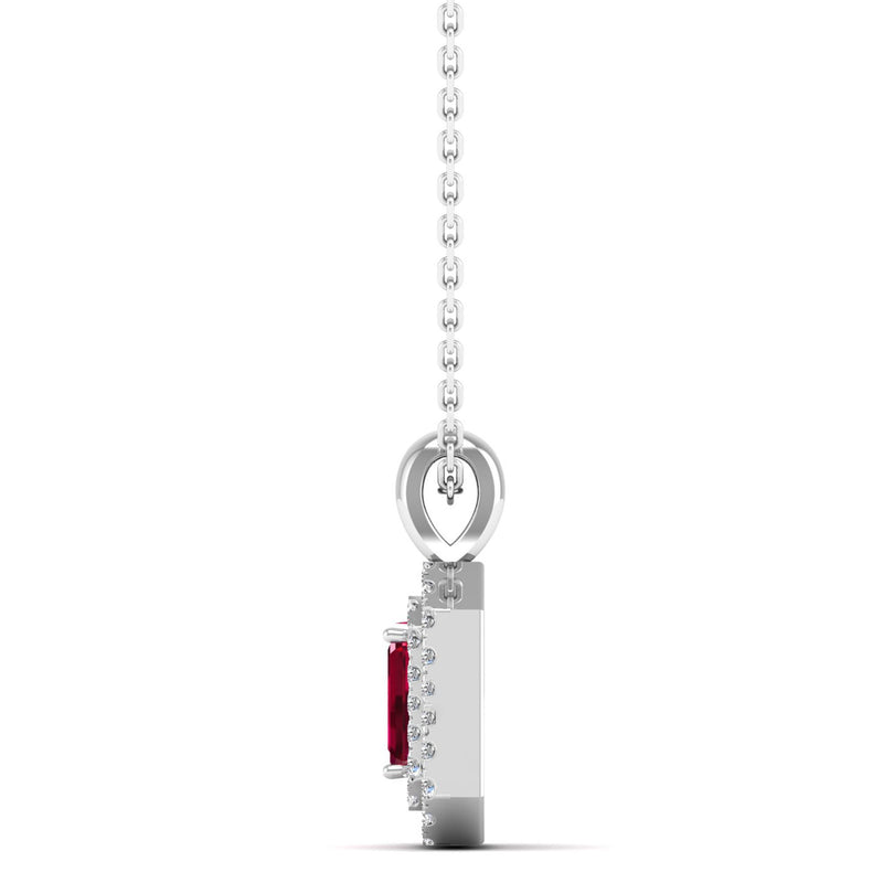 14K White Gold - Ruby