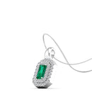 14K White Gold - Emerald
